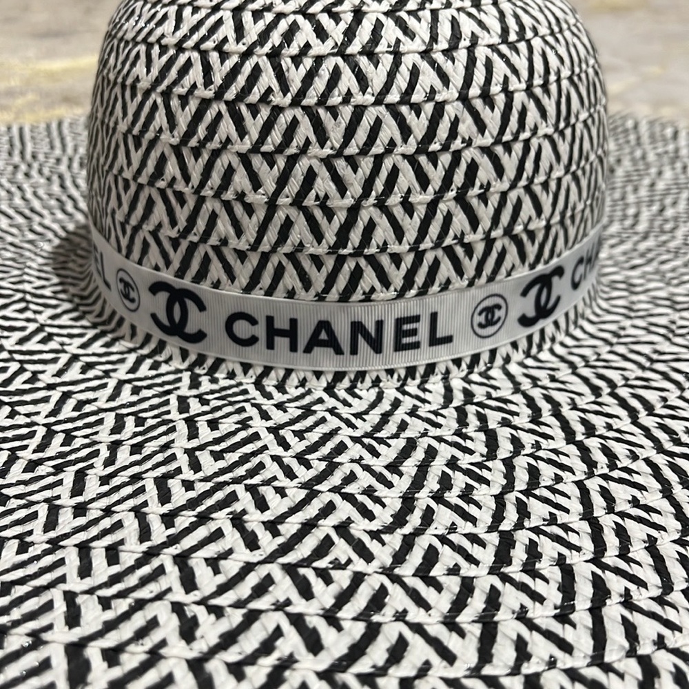 CHANEL CC Grosgrain Ribbon Camellia Flower Floppy Sun Hat - Influencer Trending - Picture 7 of 10